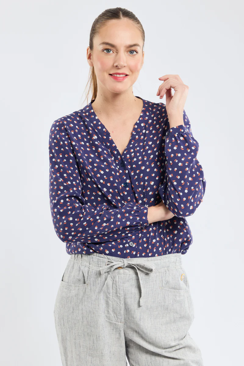Blouse fleurie - cupro - Image 2
