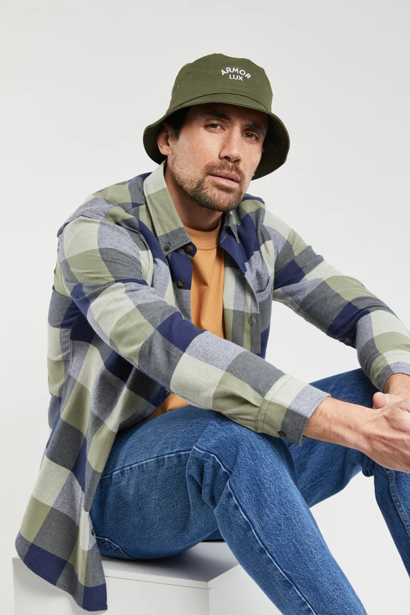 Chemise à carreaux droite Héritage - coton flanelle