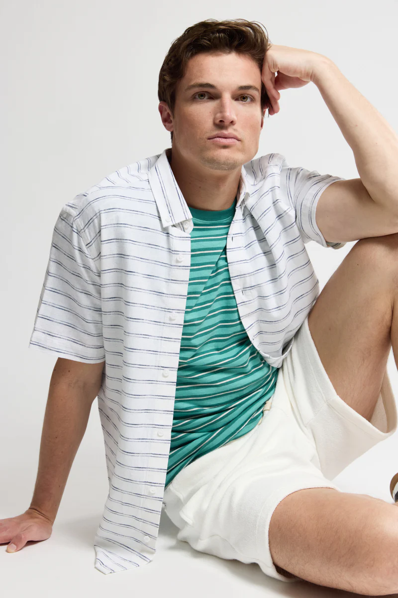 Chemise manches courtes - lin et coton - Image 2