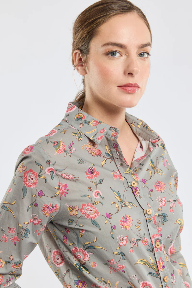Chemisier fleuri - coton - Image 2