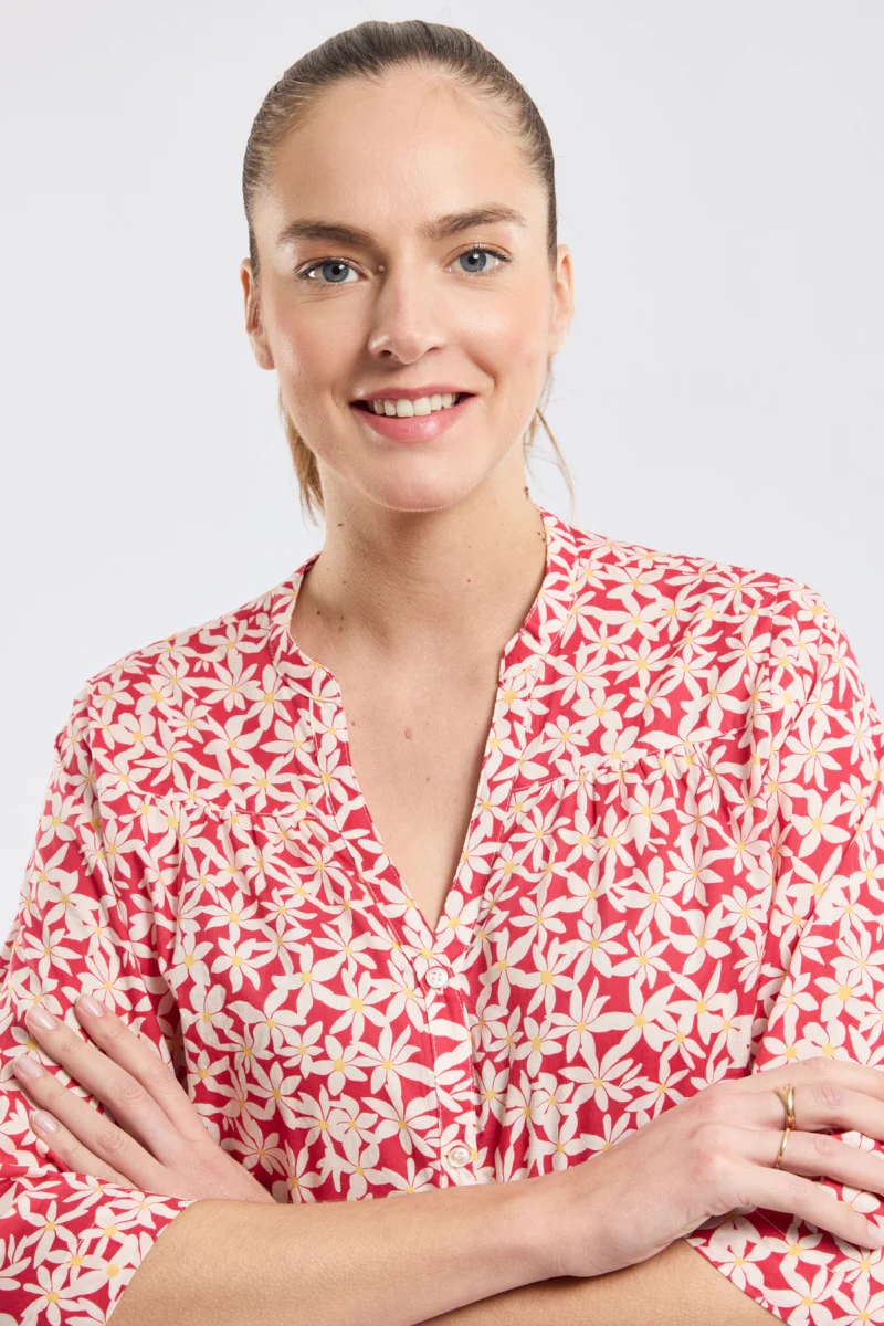 Chemisier fleuri - coton - Image 2