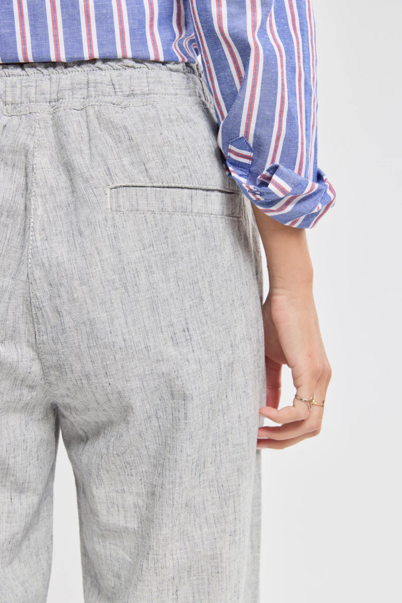 Pantalon taille élastique - coton et lin - Image 4