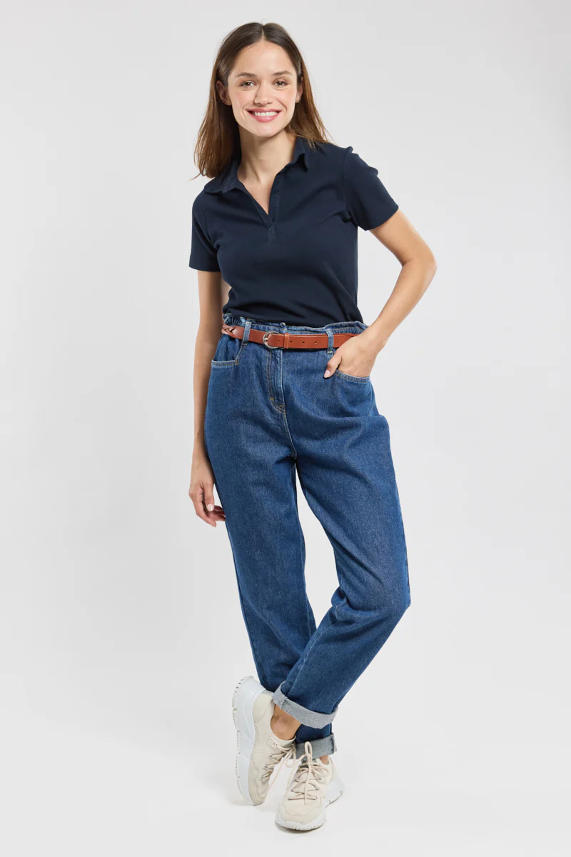 Polo Marine - coton peigné - Image 3
