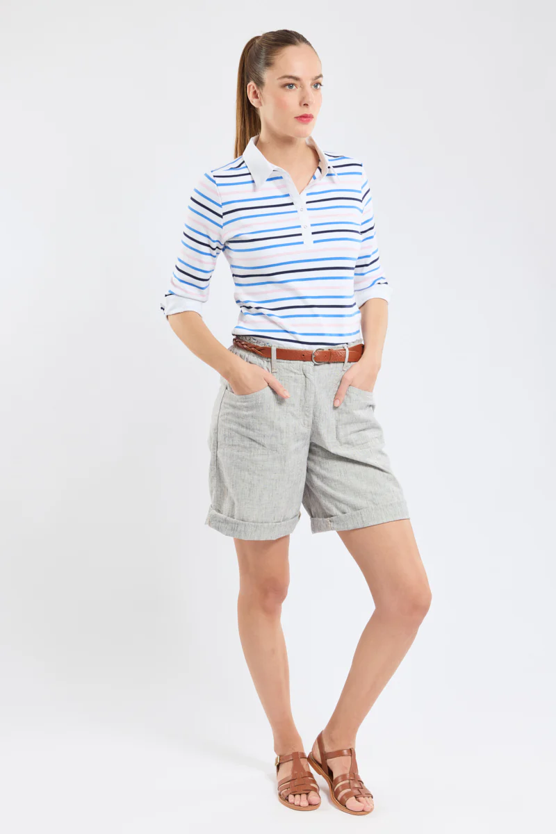 Polo rayé 4 couleurs - coton épais - Image 3