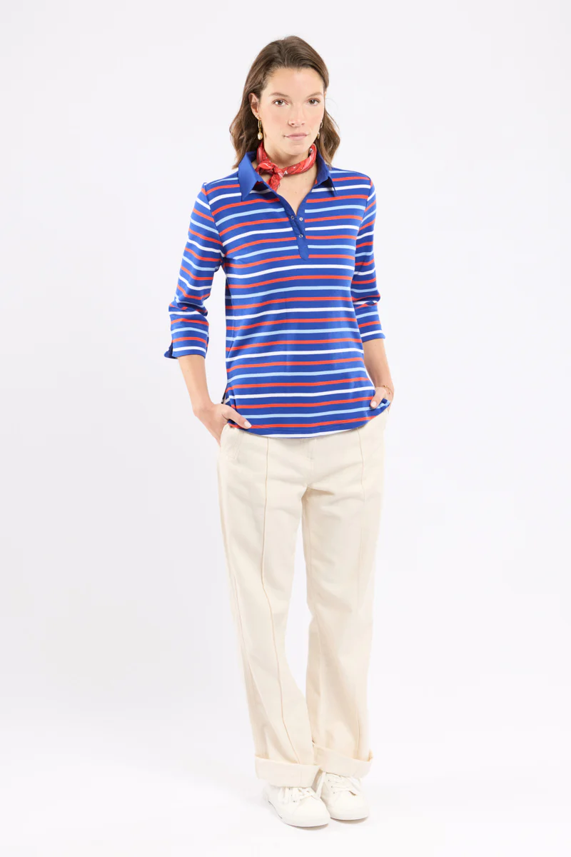 Polo rayé 4 couleurs - coton épais - Image 3