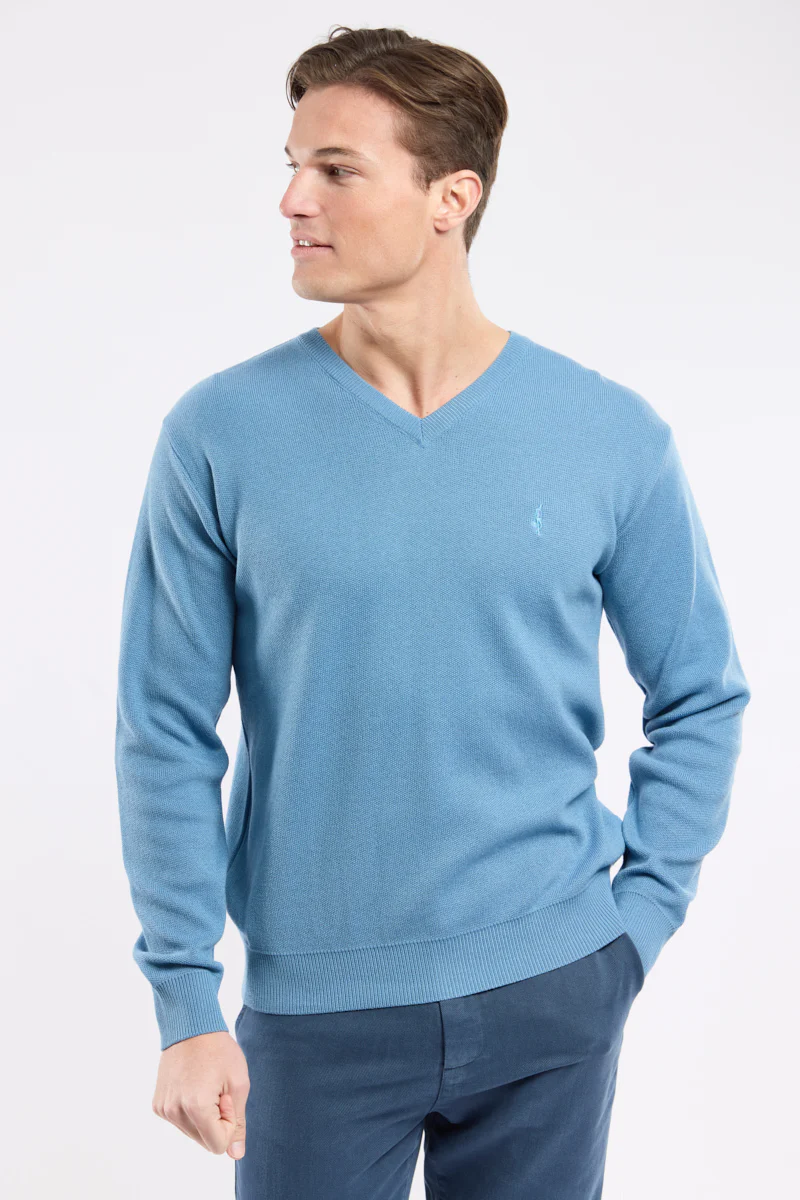 Pull col V - coton - Image 4