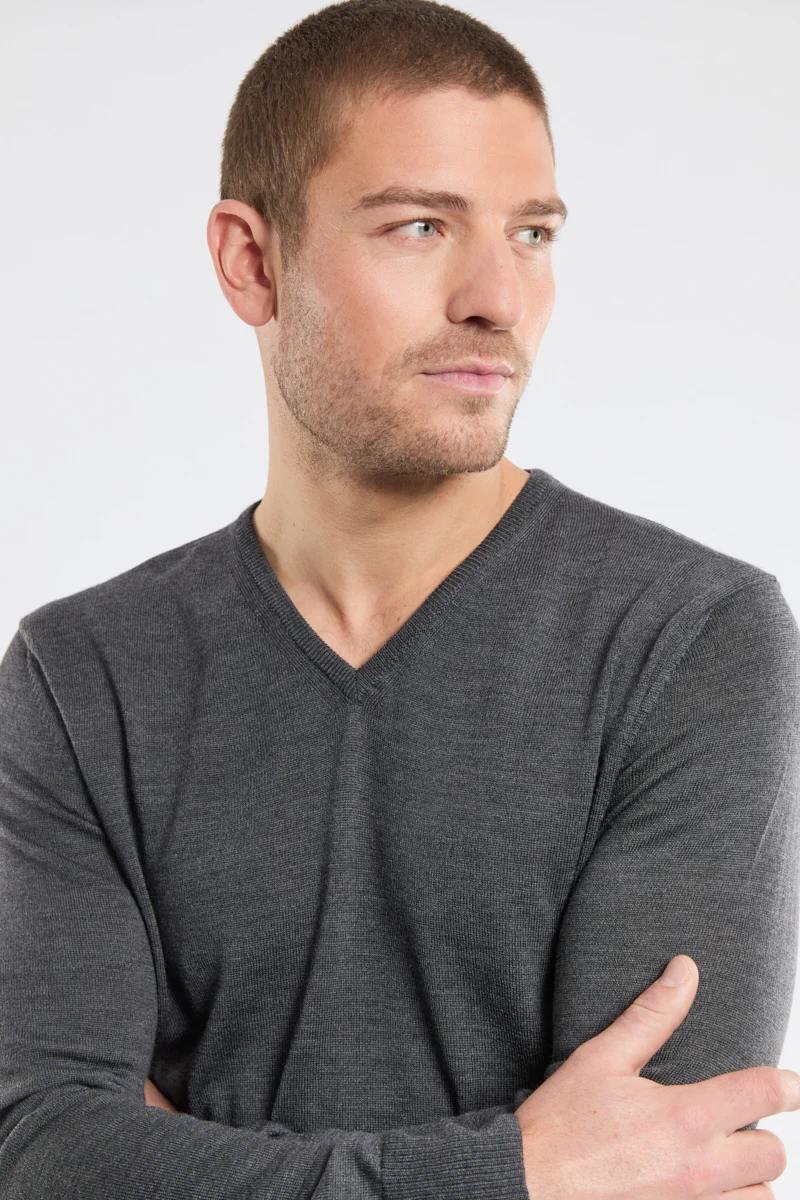 Pull col V - laine - Image 2