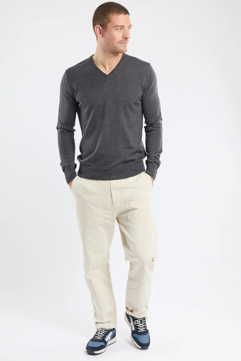 Pull col V - laine - Image 4
