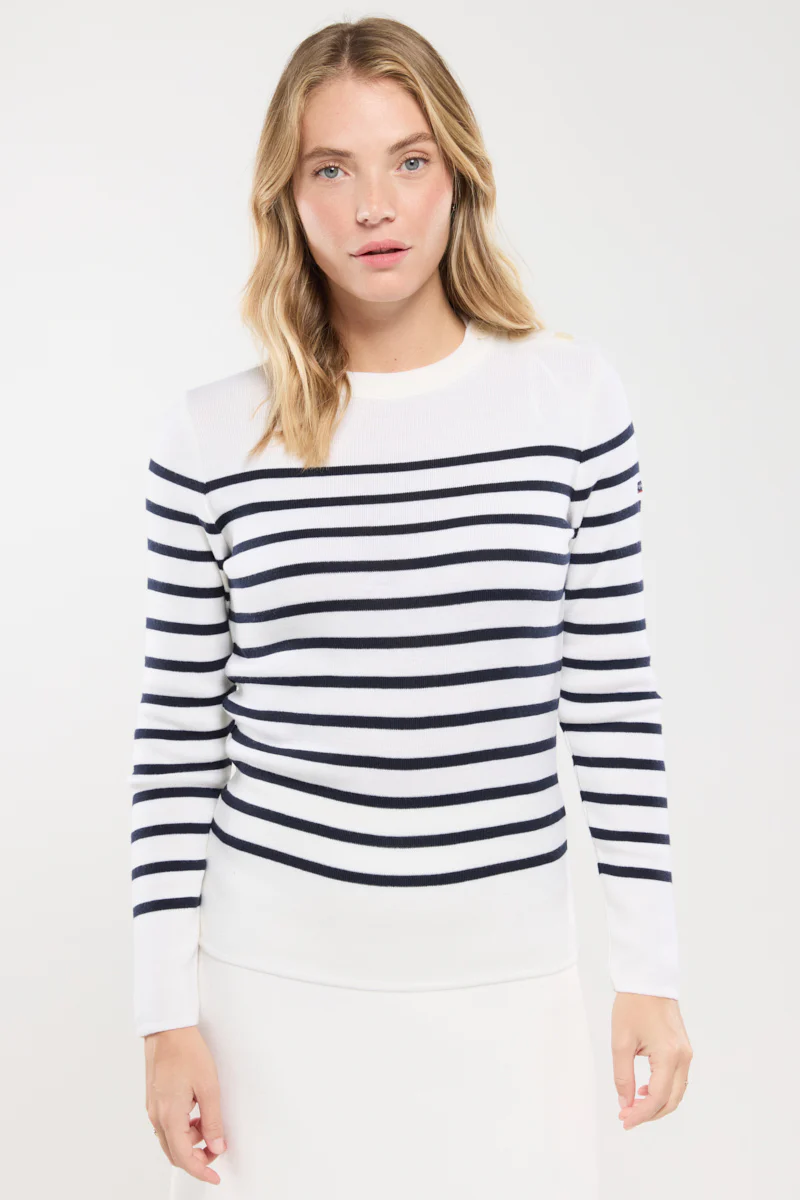 Pull marin rayé Briac - laine mérinos - Image 4