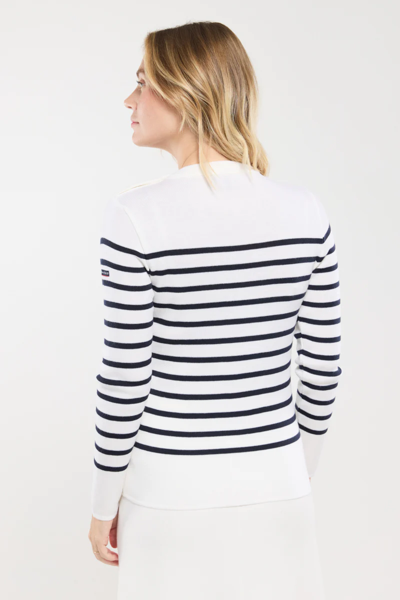 Pull marin rayé Briac - laine mérinos - Image 5