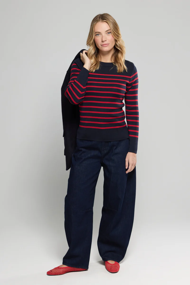 Pull marin rayé Briac - laine mérinos - Image 3