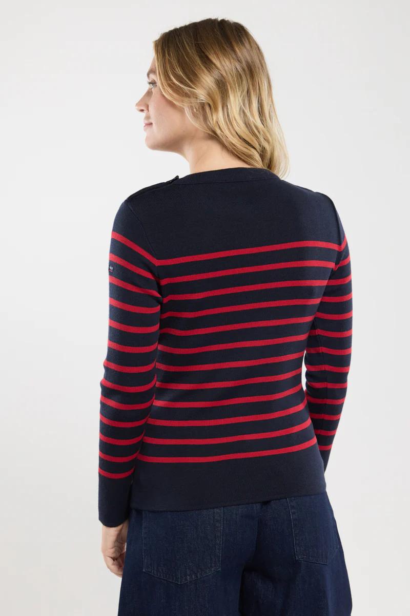 Pull marin rayé Briac - laine mérinos - Image 4