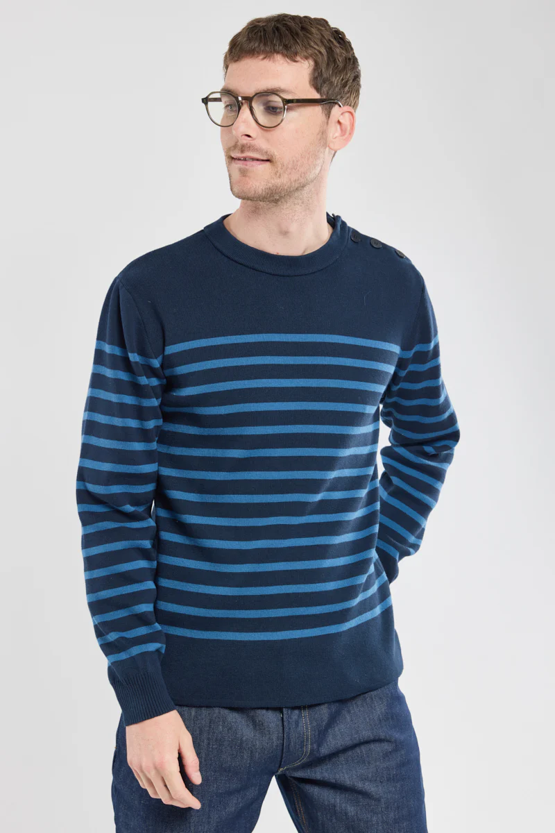 Pull marin rayé - coton