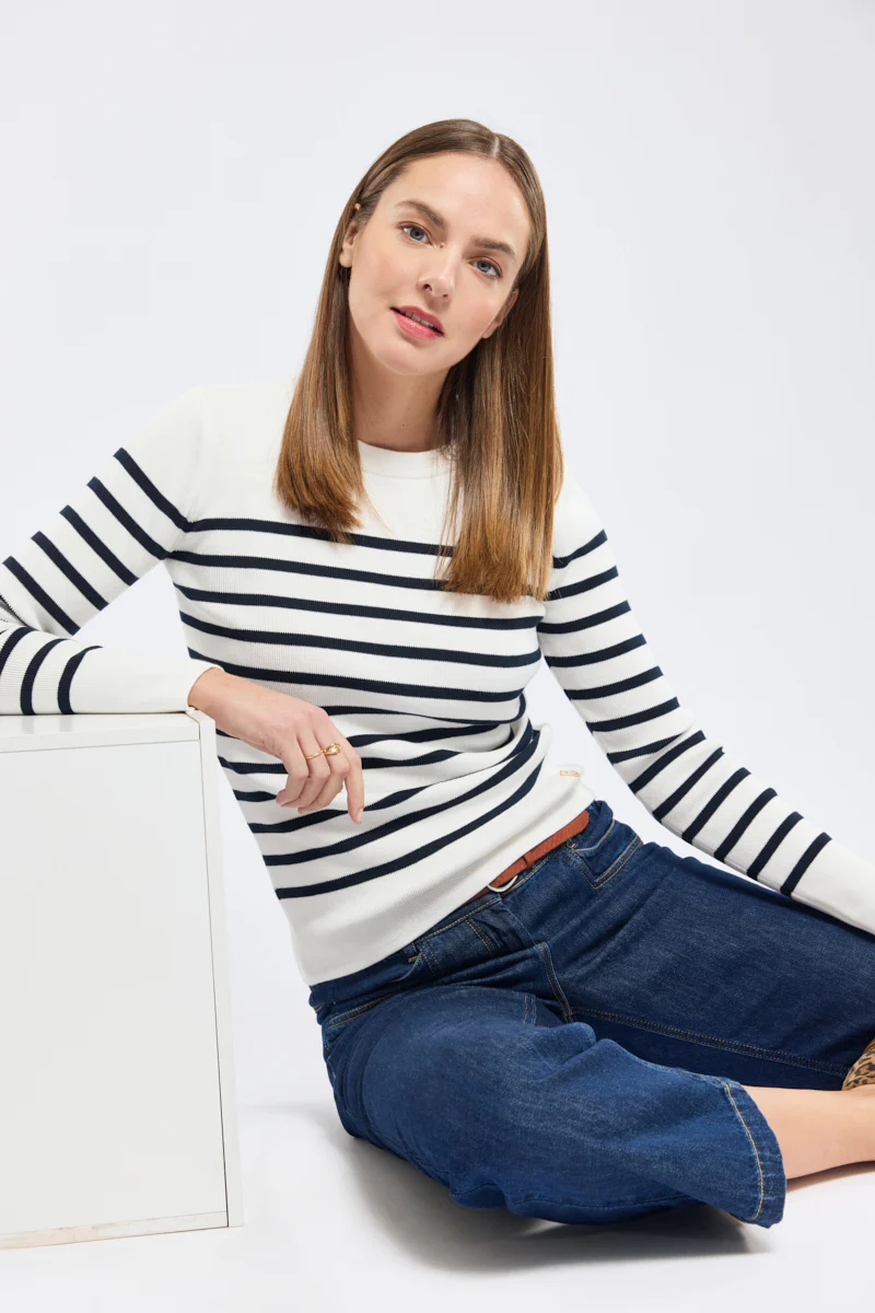 Pull marin rayé Groix - coton - Image 4