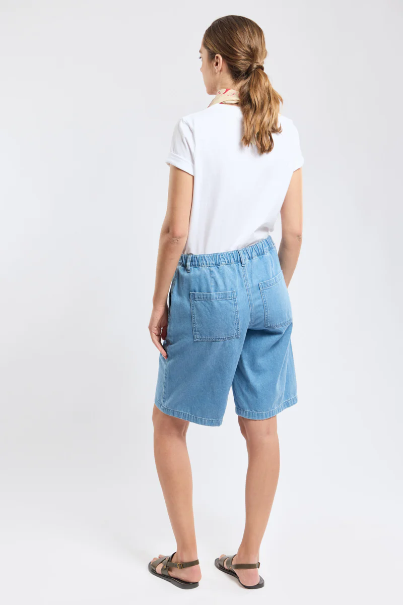 Short à pont - denim - Image 2