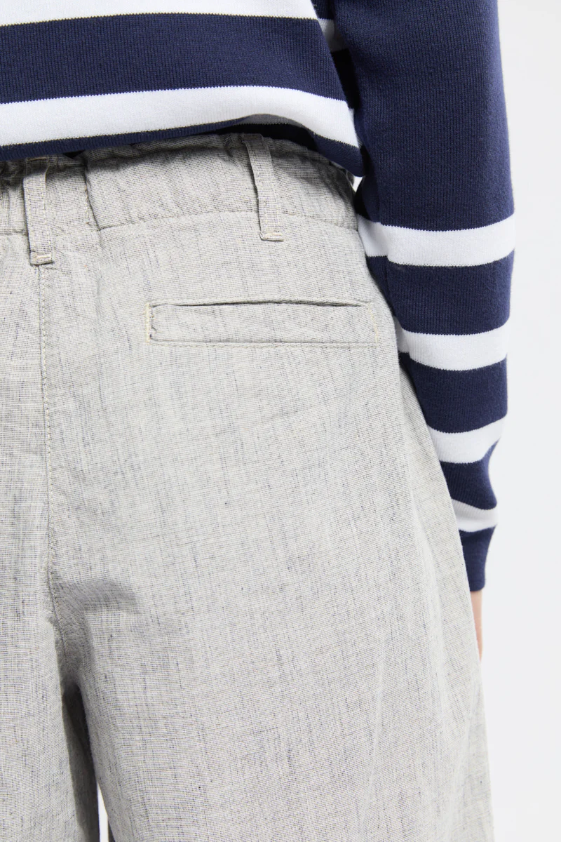 Short élastiqué - coton lin - Image 4