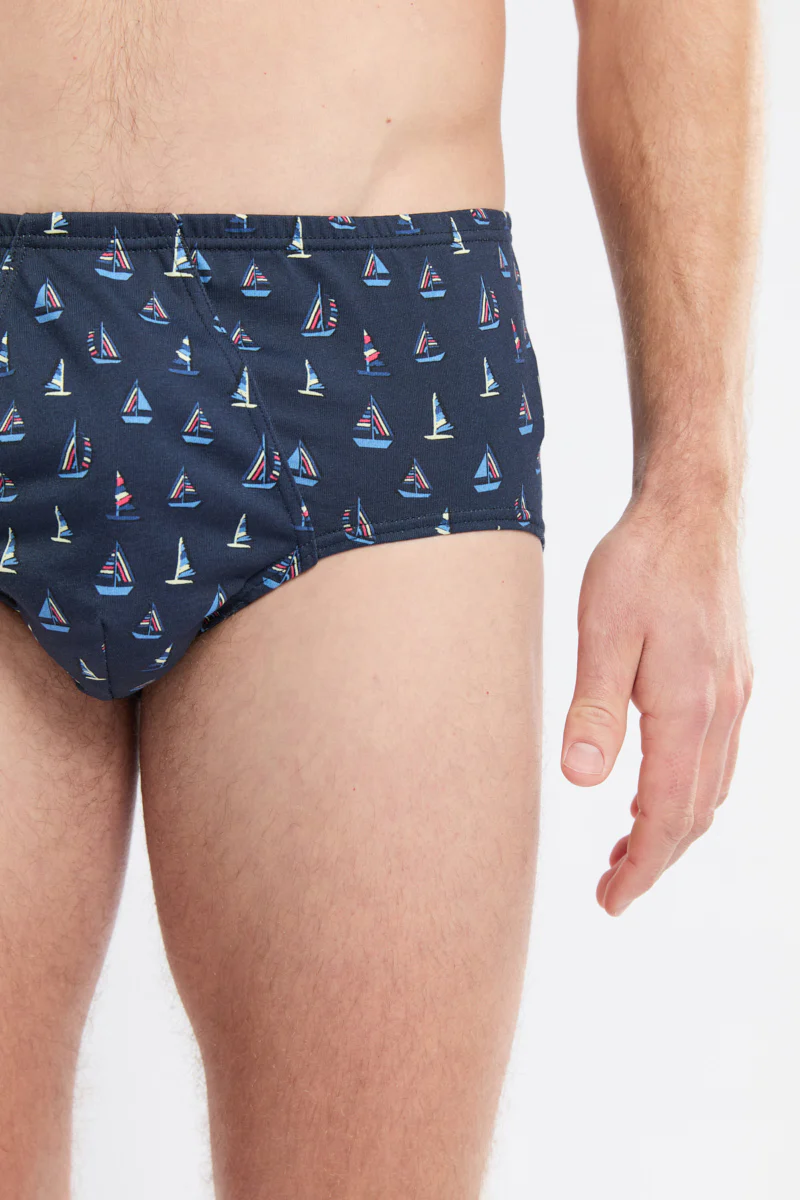 Slip ouvert motifs bateaux - coton - Image 2