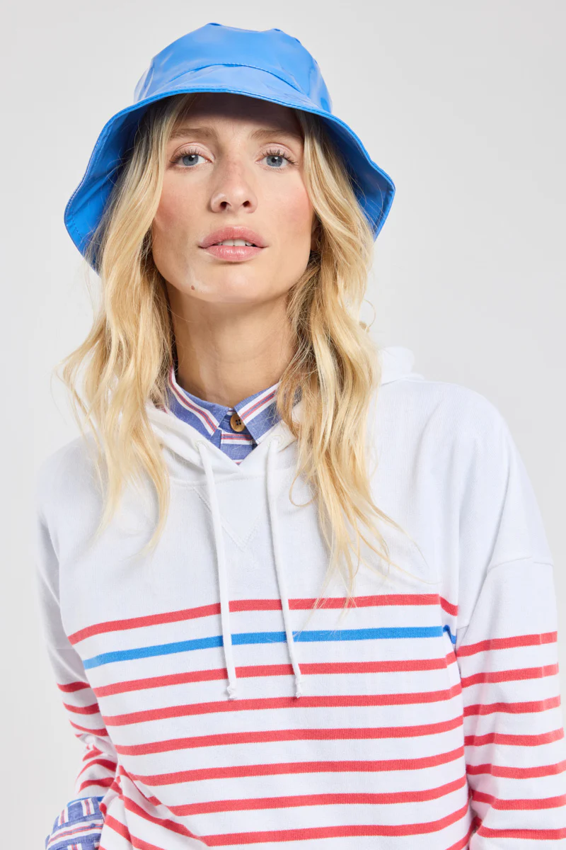 Sweat rayé à capuche - coton rustique - Image 6