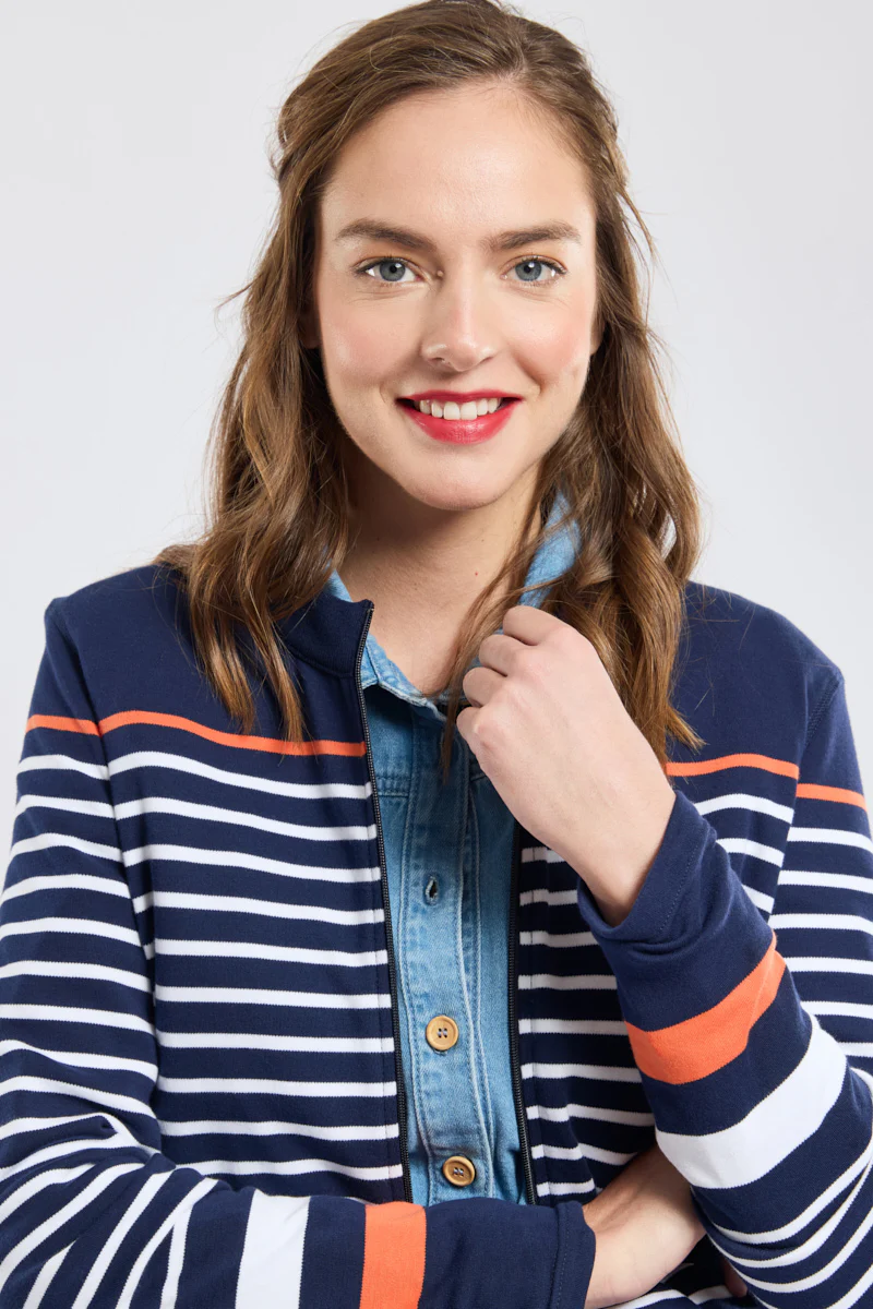 Veste rayée zippée - coton épais - Image 2